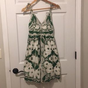 Small Green Paisley Print Summer Dress